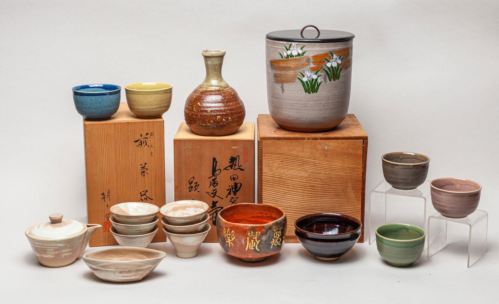 Japanese Stoneware Porcelain Tea Set (1 of 13)