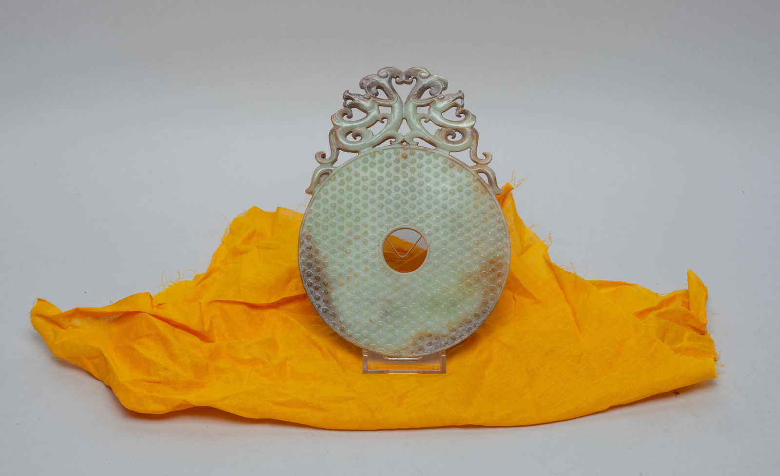 Large Chinese Jade/ Stone Carved Bi (1 of 6)