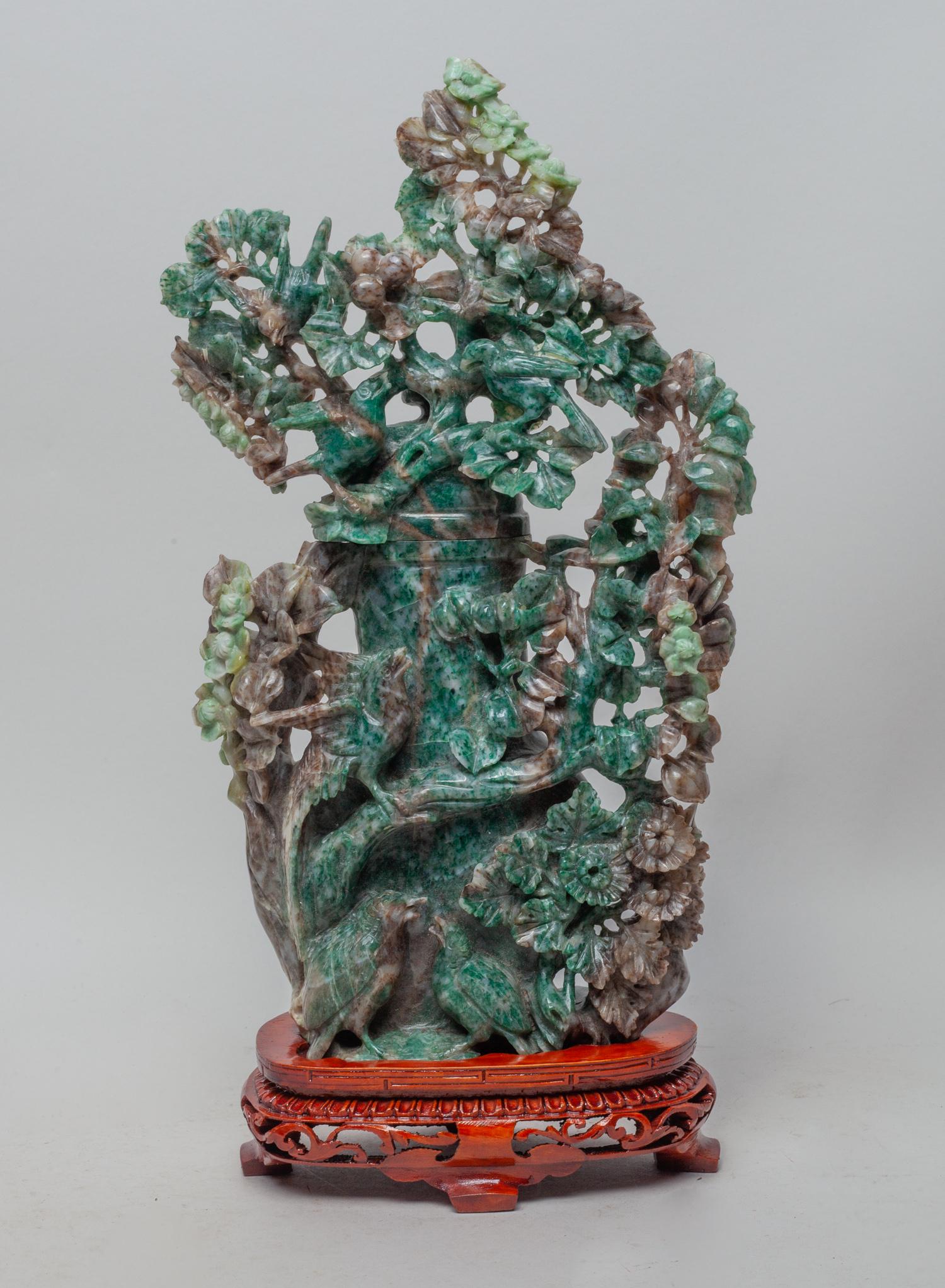 Large Chinese Jade/Stone Carved Table Sculpture (1 of 10)