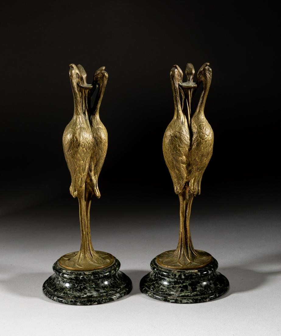 Pair France Bronze Sculptures on Marble Base (1 of 5)