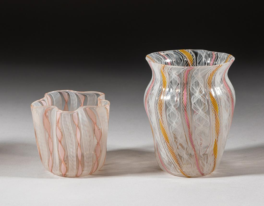 Two Venetian Latticino Glass Cups (1 of 8)