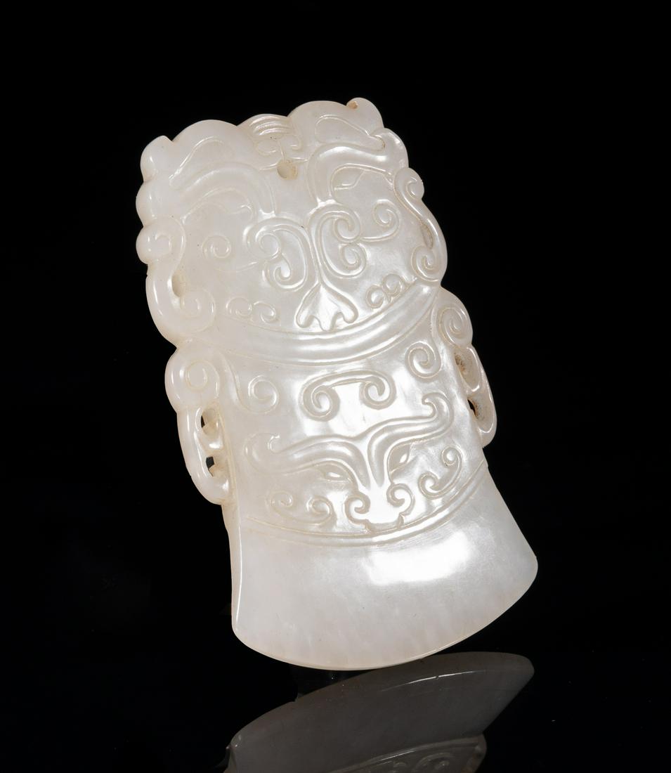 Chinese White Jade Axe Pendant (1 of 9)