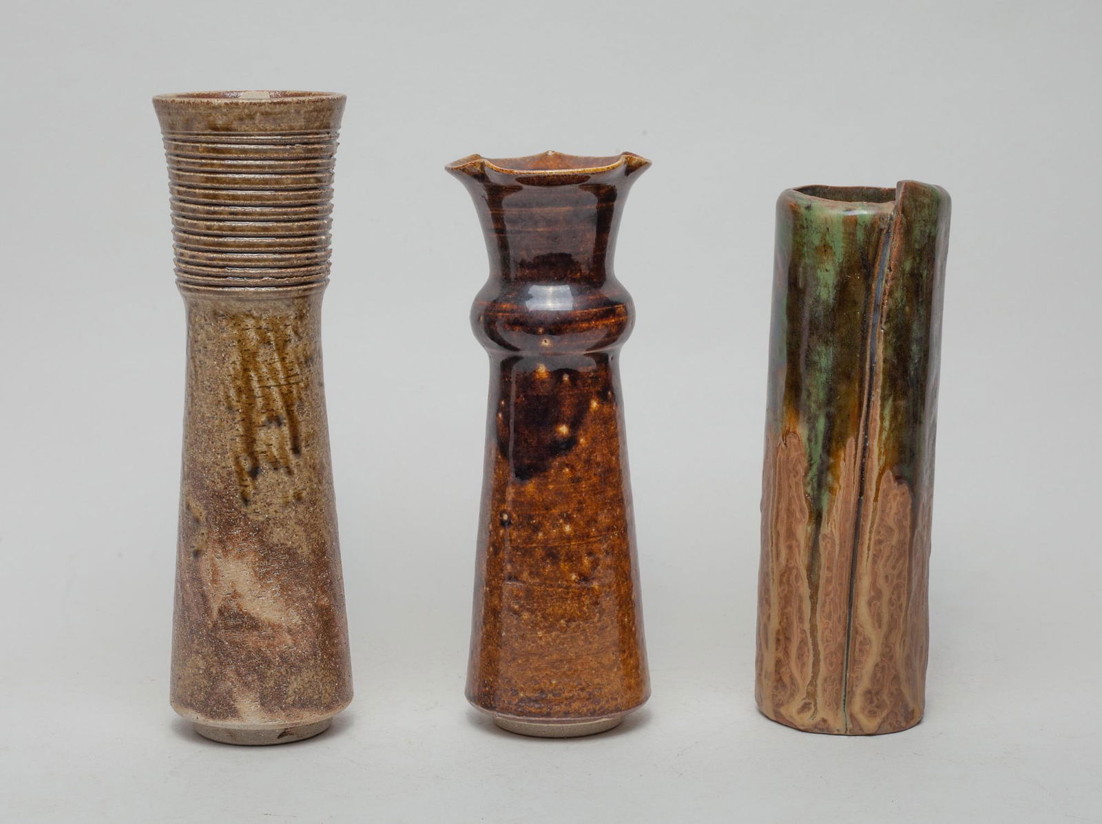 Rare Studio Art Hand Thrown Stoneware Vase Sets (1 of 16)