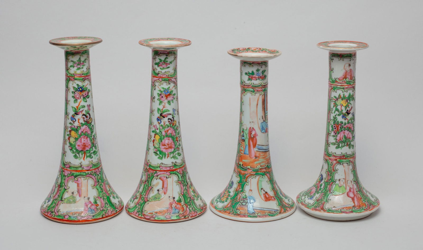 Chinese Famille Rose Porcelain Candlesticks (1 of 14)
