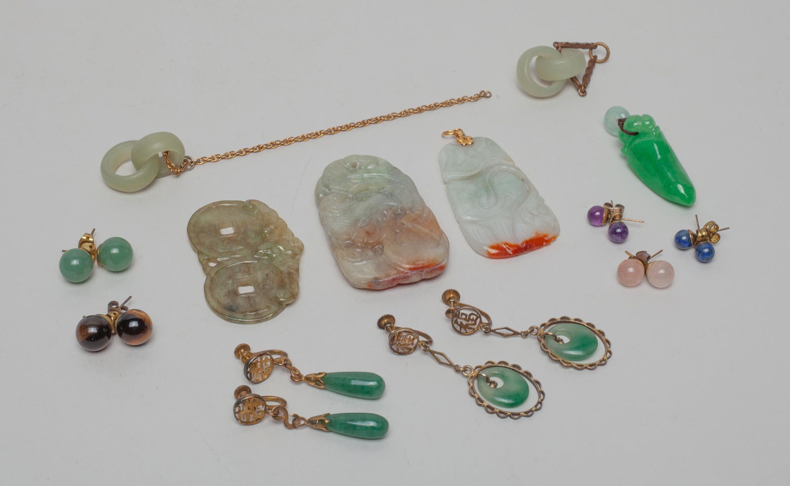 Estate Chinese Jade Jewelry Sets (1 of 17)