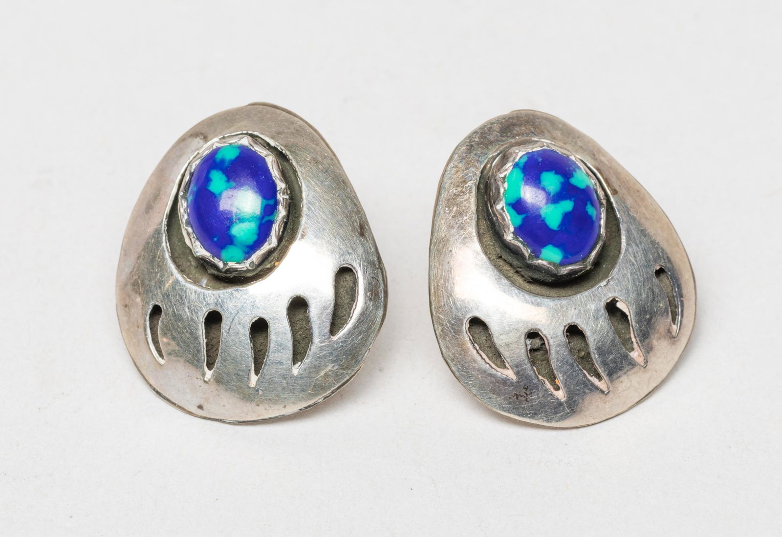 American Indian Opal, Silver Earring (1 of 6)