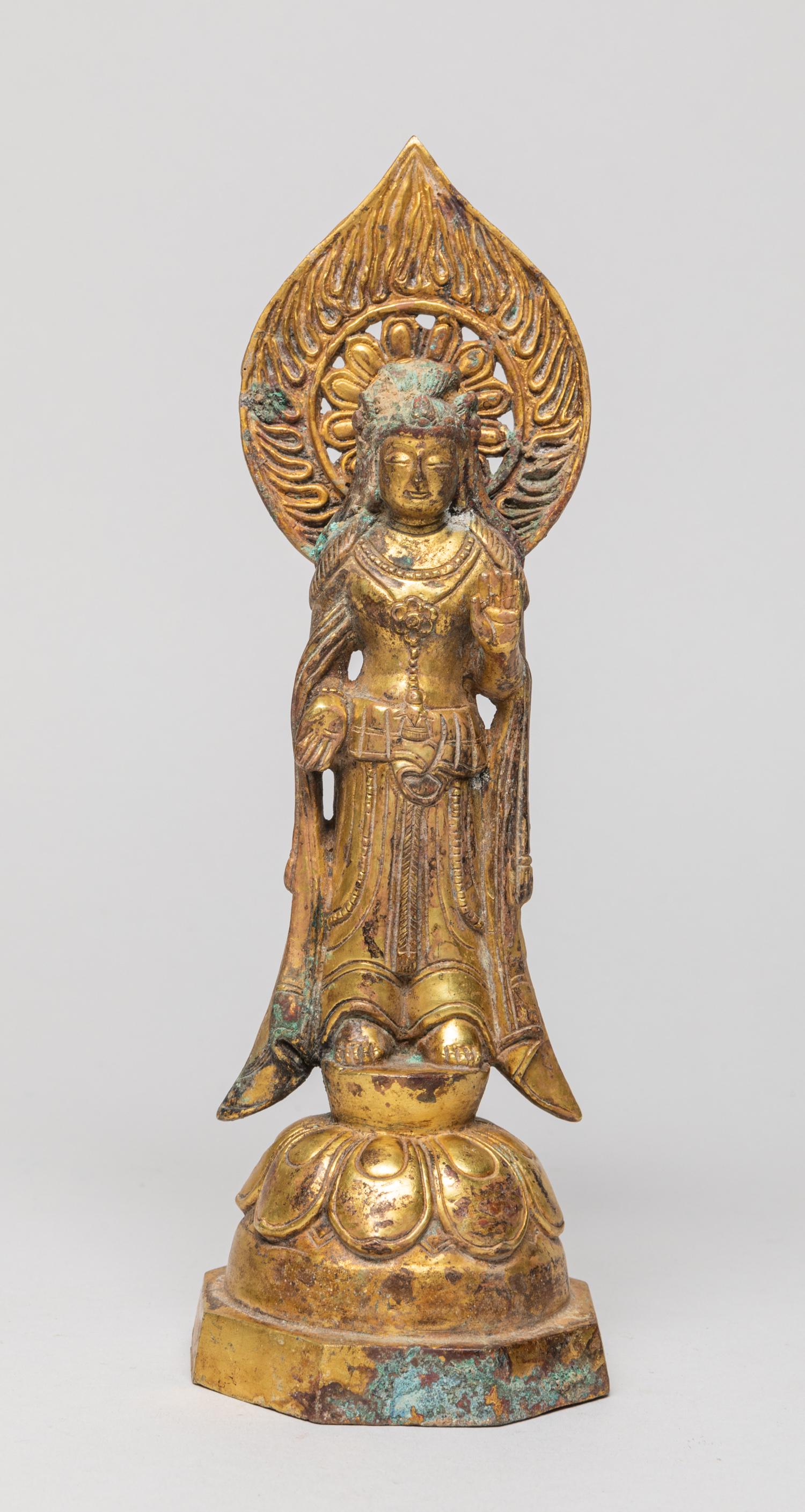 Chinese Gilt Bronze Standing Buddha (1 of 12)