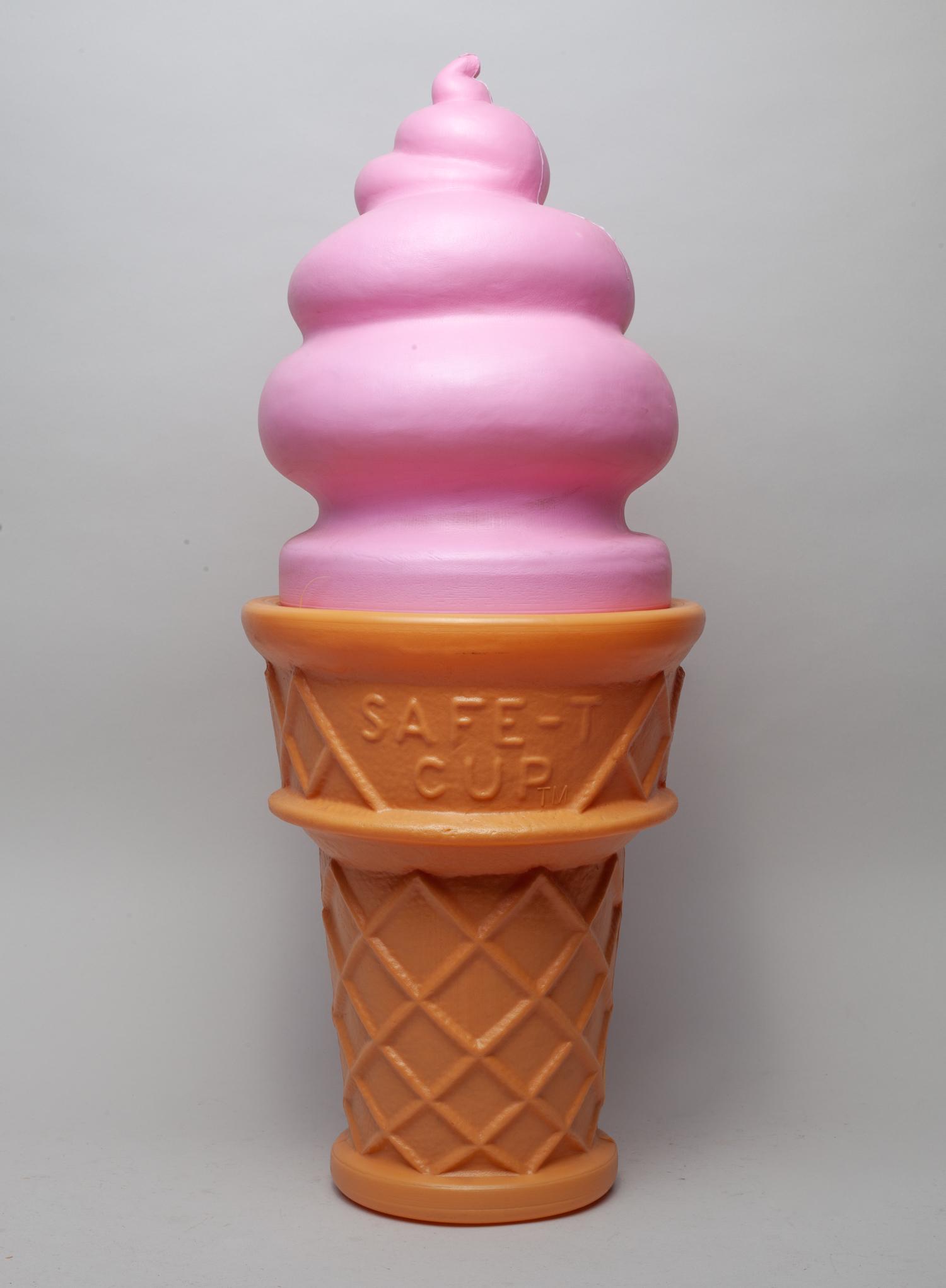 Large Safe-T Cup Coin Bank: Special large ice cream form SAFE-T CUP Coin bank. Approx. 26.5-10 inch.