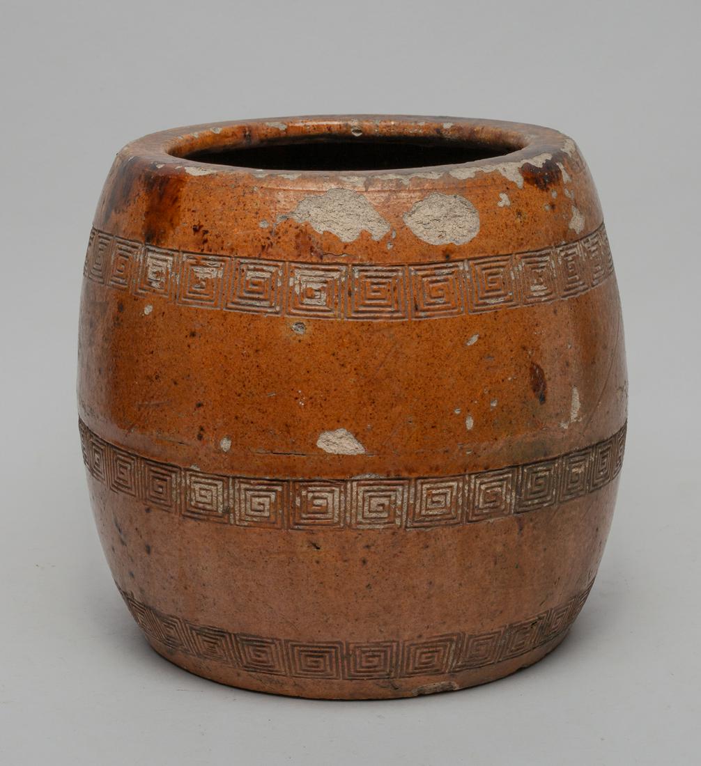 Large Old Stoneware Garden Pot (1 of 9)