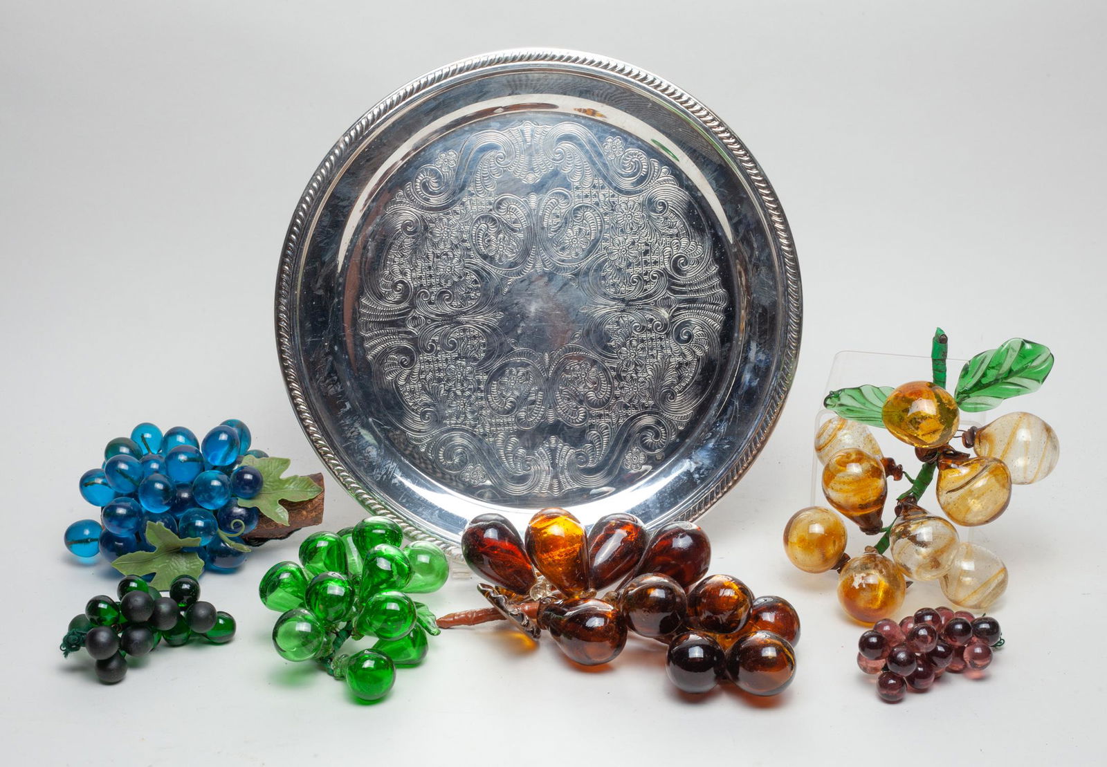 Vintage Glass Grape & Silverplated Charger (1 of 11)