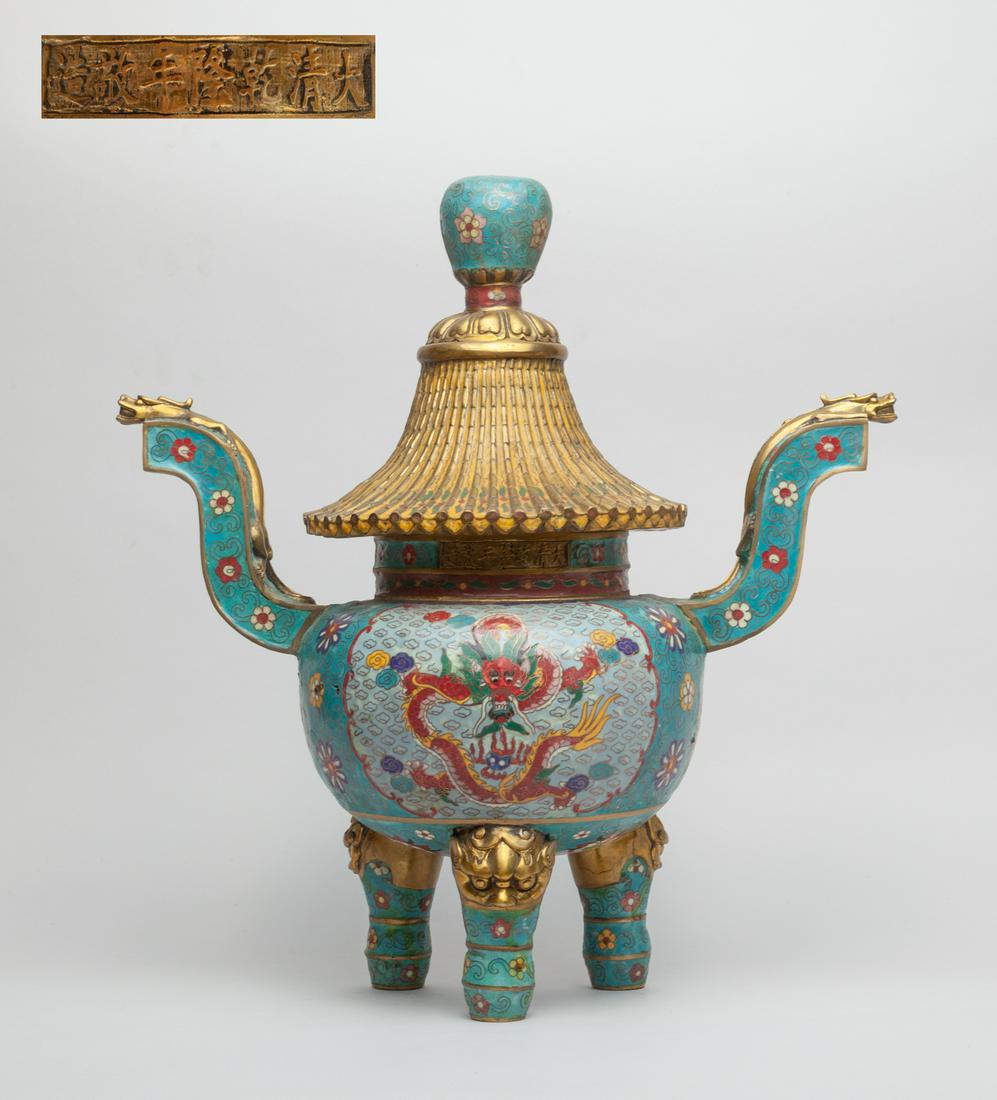 Large Chinese Cloisonne Covered Censer (1 of 13)
