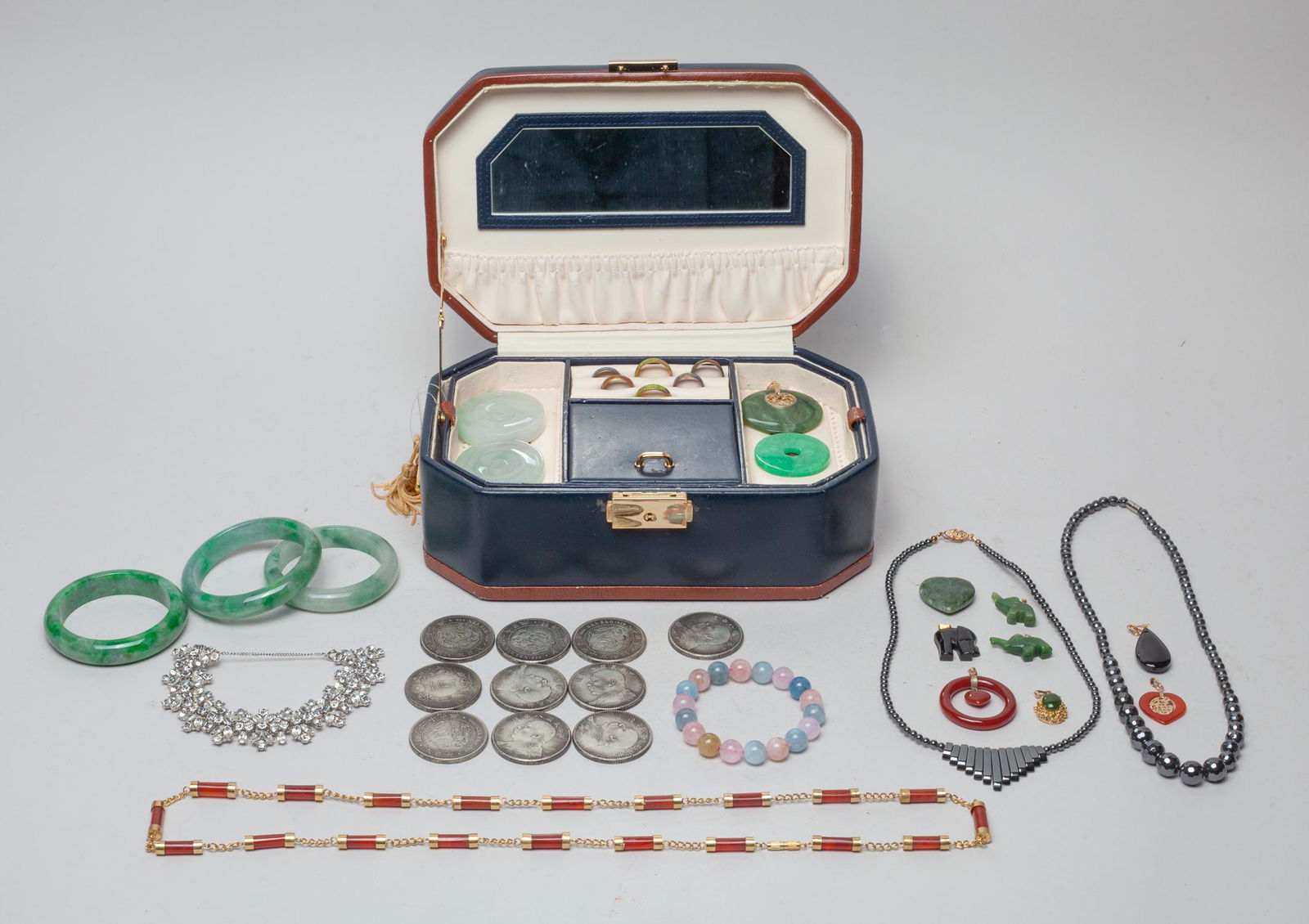 Estate Chinese Costume Jewelry, Bangle & Coin (1 of 9)