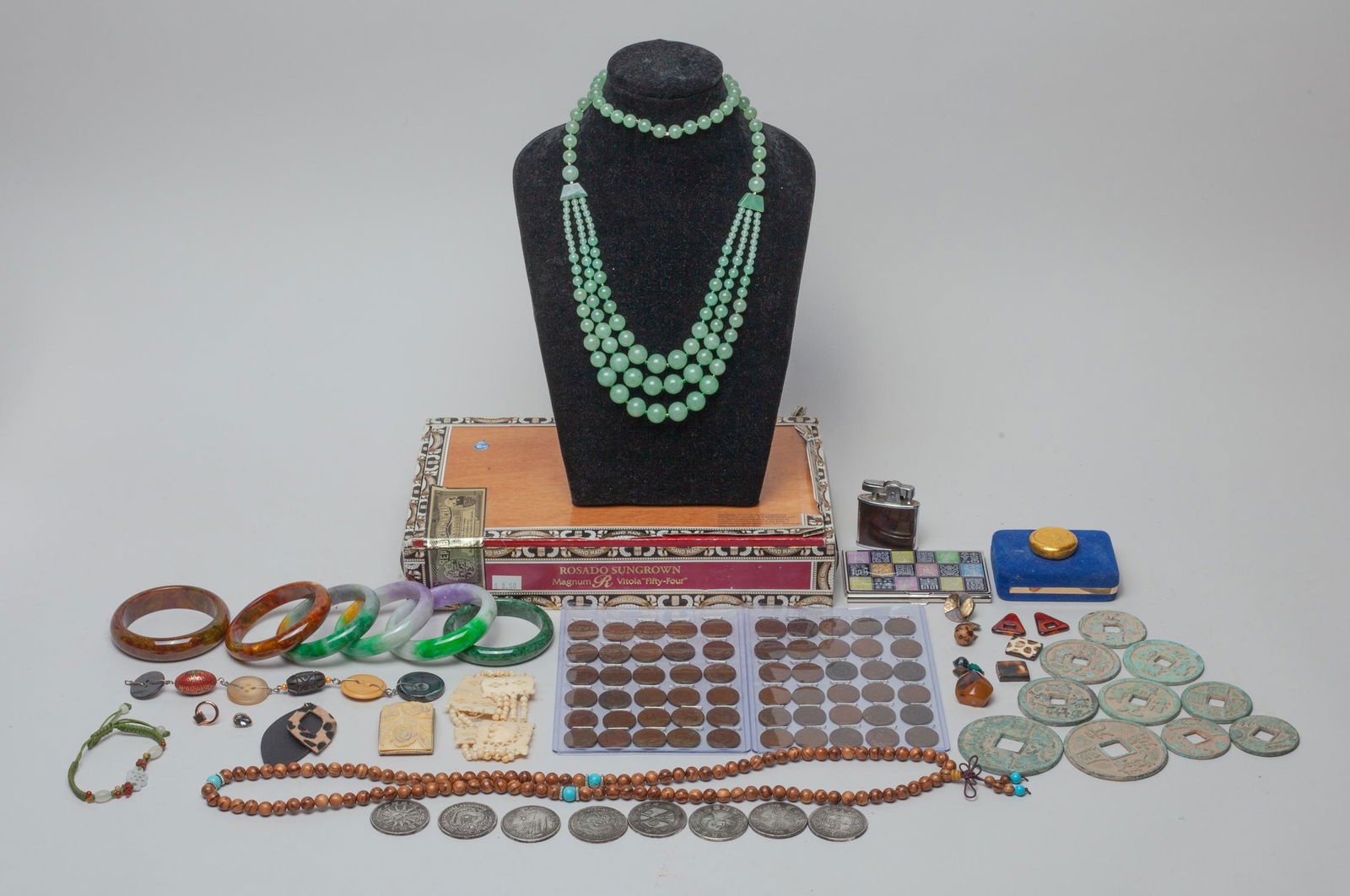 Estate Chinese Coins, Bangles & Costume Jewelry (1 of 15)