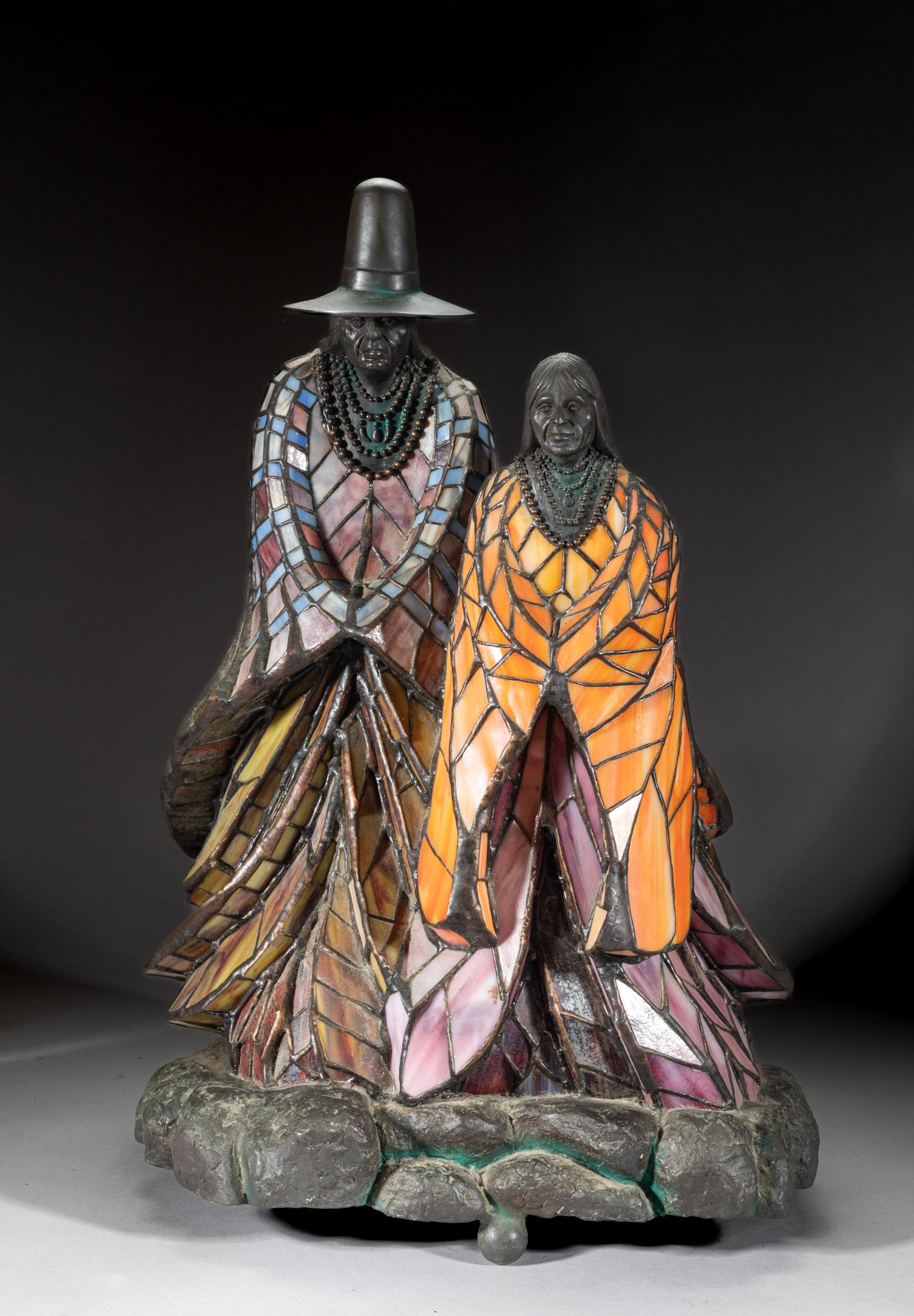 Large Tiffany Style Stained Glass Lamp Figure (1 of 12)