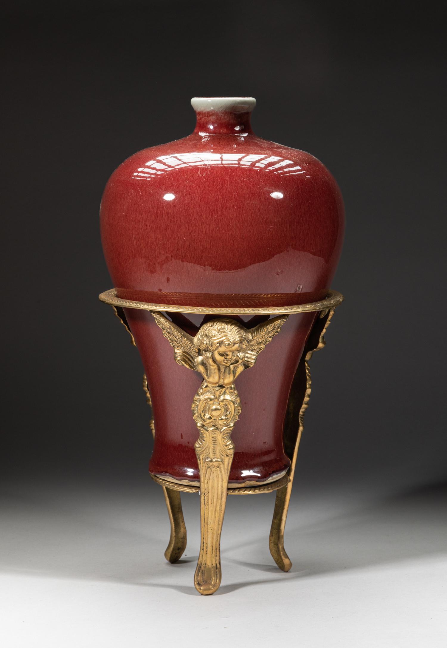 Large Chinese Red Glazed Porcelain Vase (1 of 12)