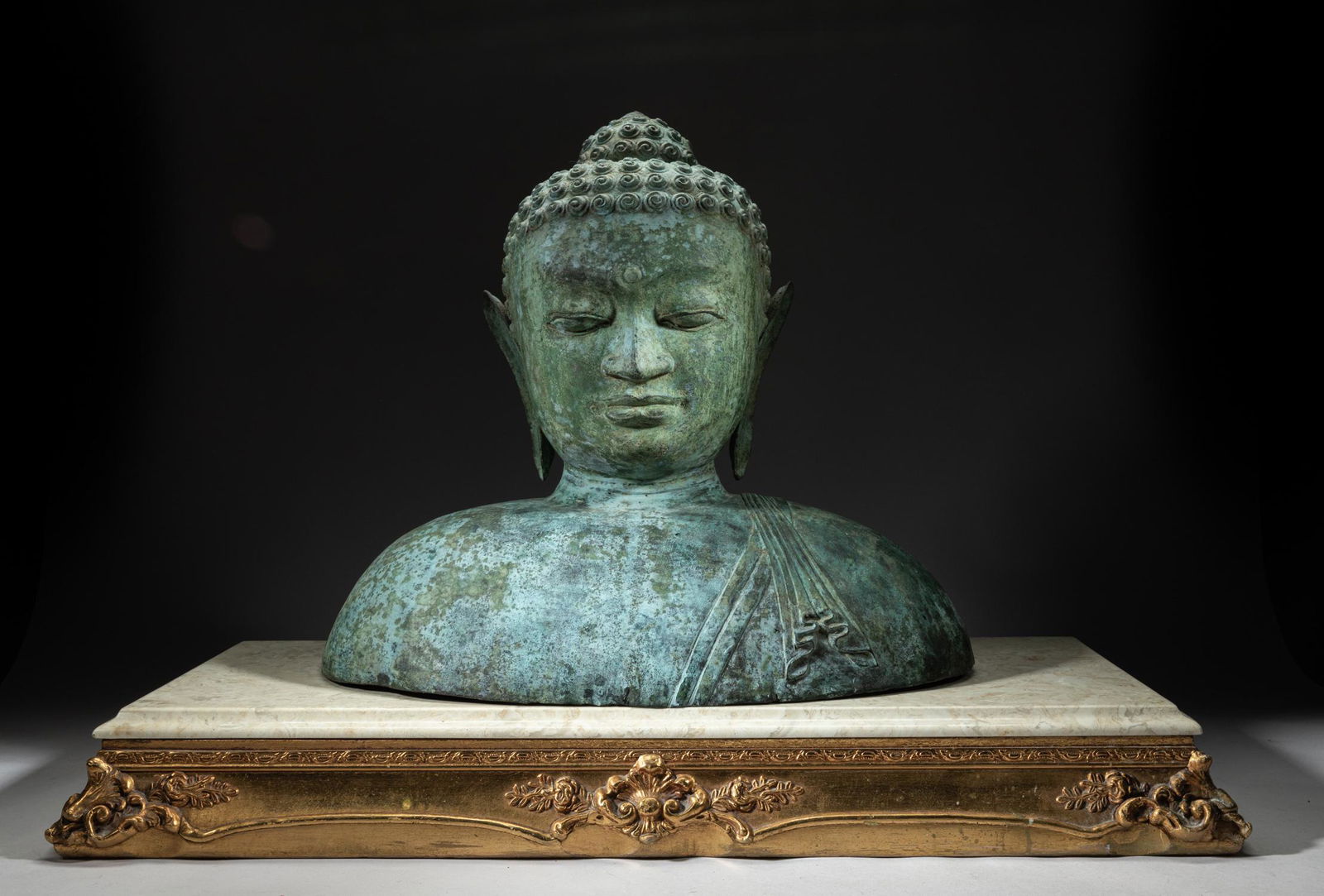 Massive Asian Bronze Buddha on Stand (1 of 15)