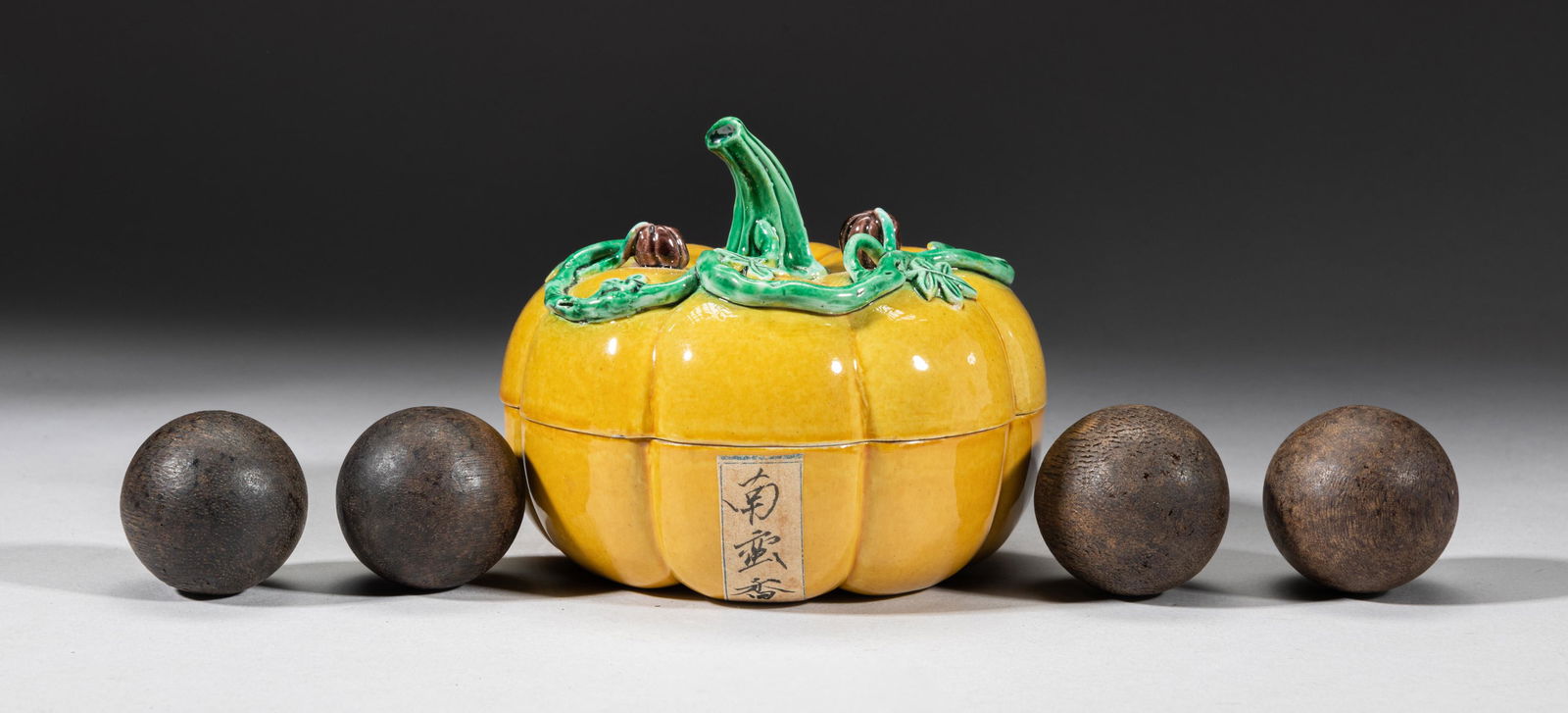 Chinese Large Agarwood Ball w/ Porcelain Box (1 of 10)