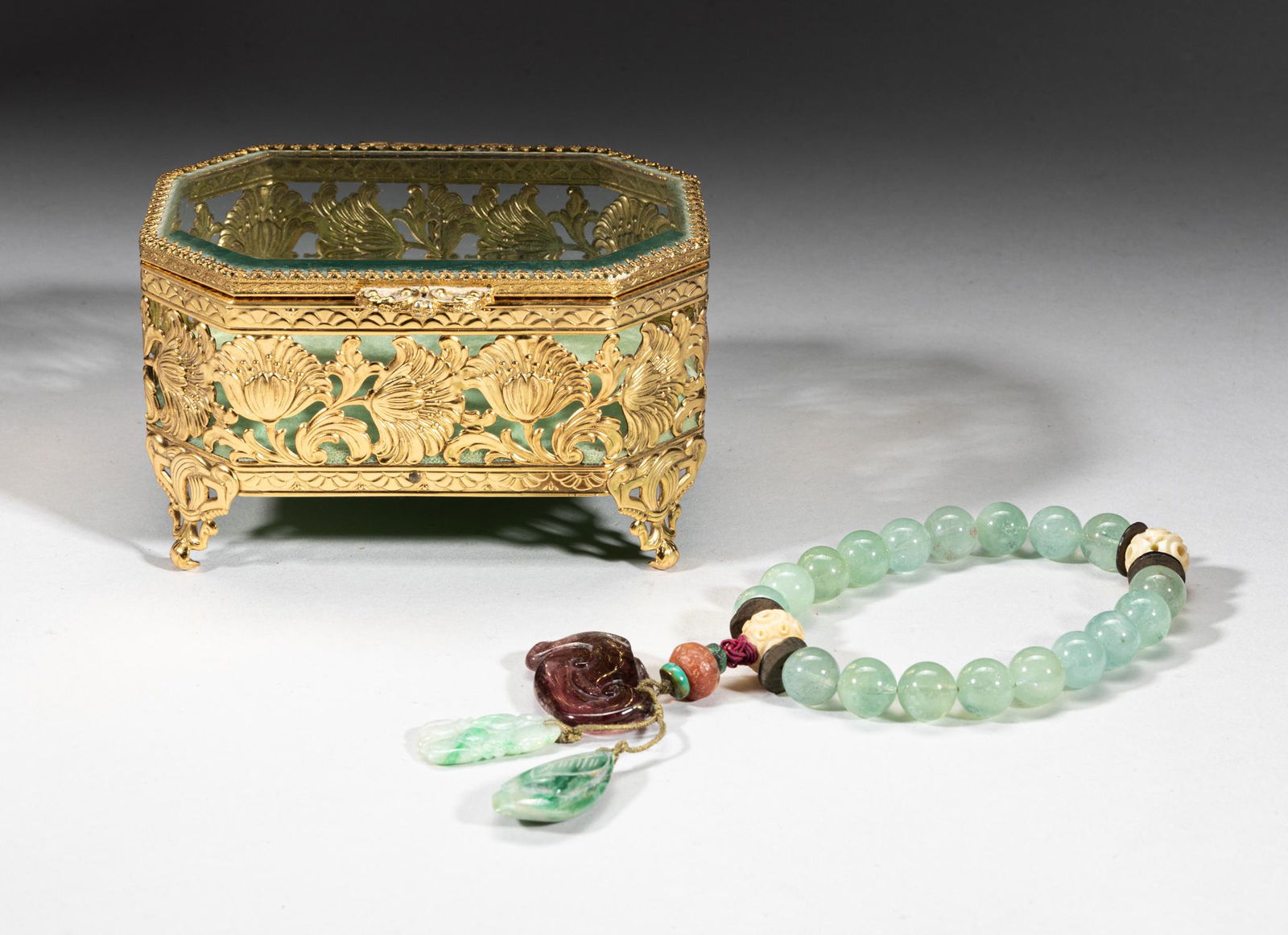 Chinese Manchu Aquamarine & Tourmaline Beads (1 of 10)
