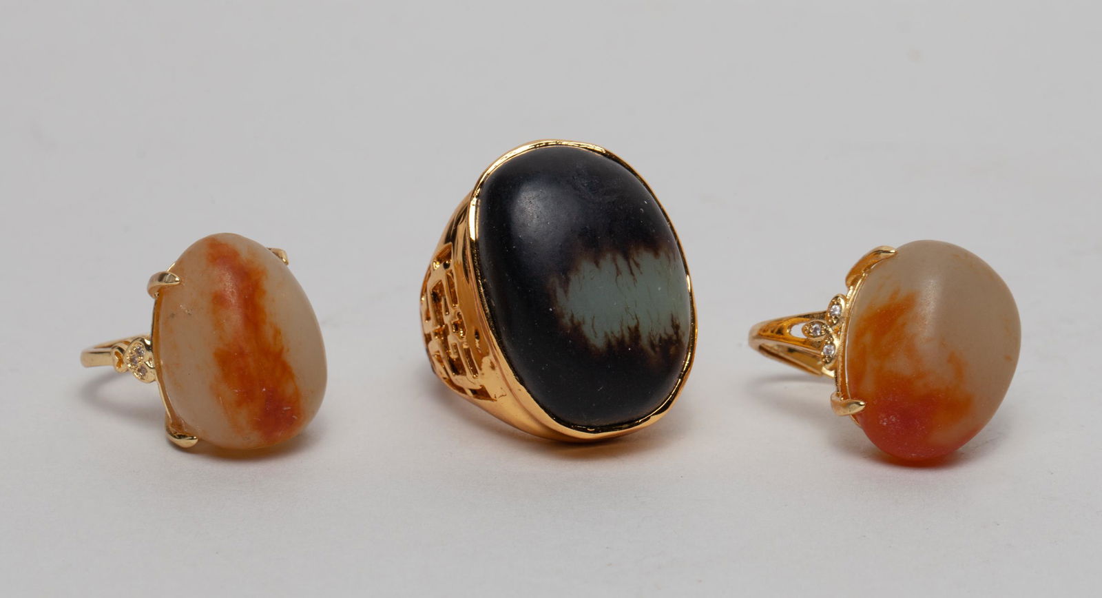 Set Chinese Russet Jade Rings (1 of 9)