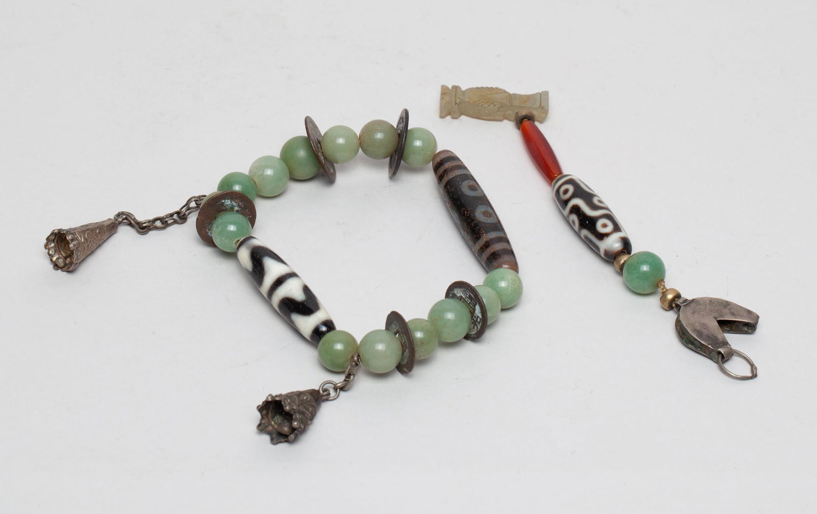 Chinese Dzi Beads, Jade Prayer Beads (1 of 11)