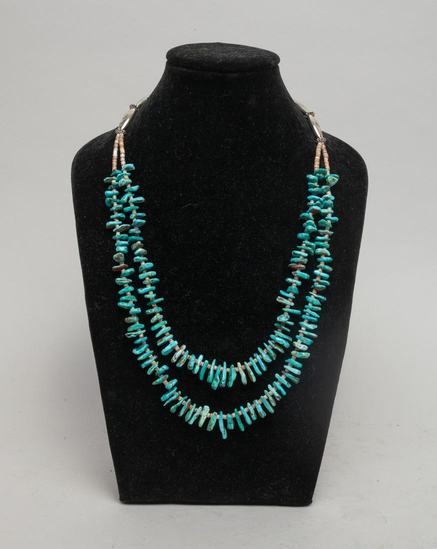Zuni Double Turquoise Like Necklace (1 of 9)