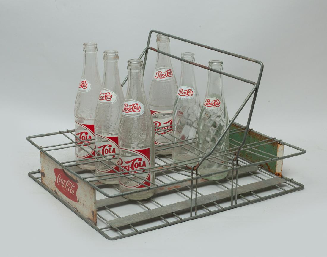 Vintage Coca Cola Tray with Pepsi Bottles (1 of 8)