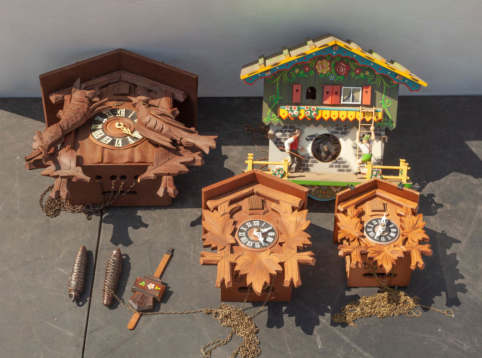 German Wall Hanging Clocks (1 of 9)