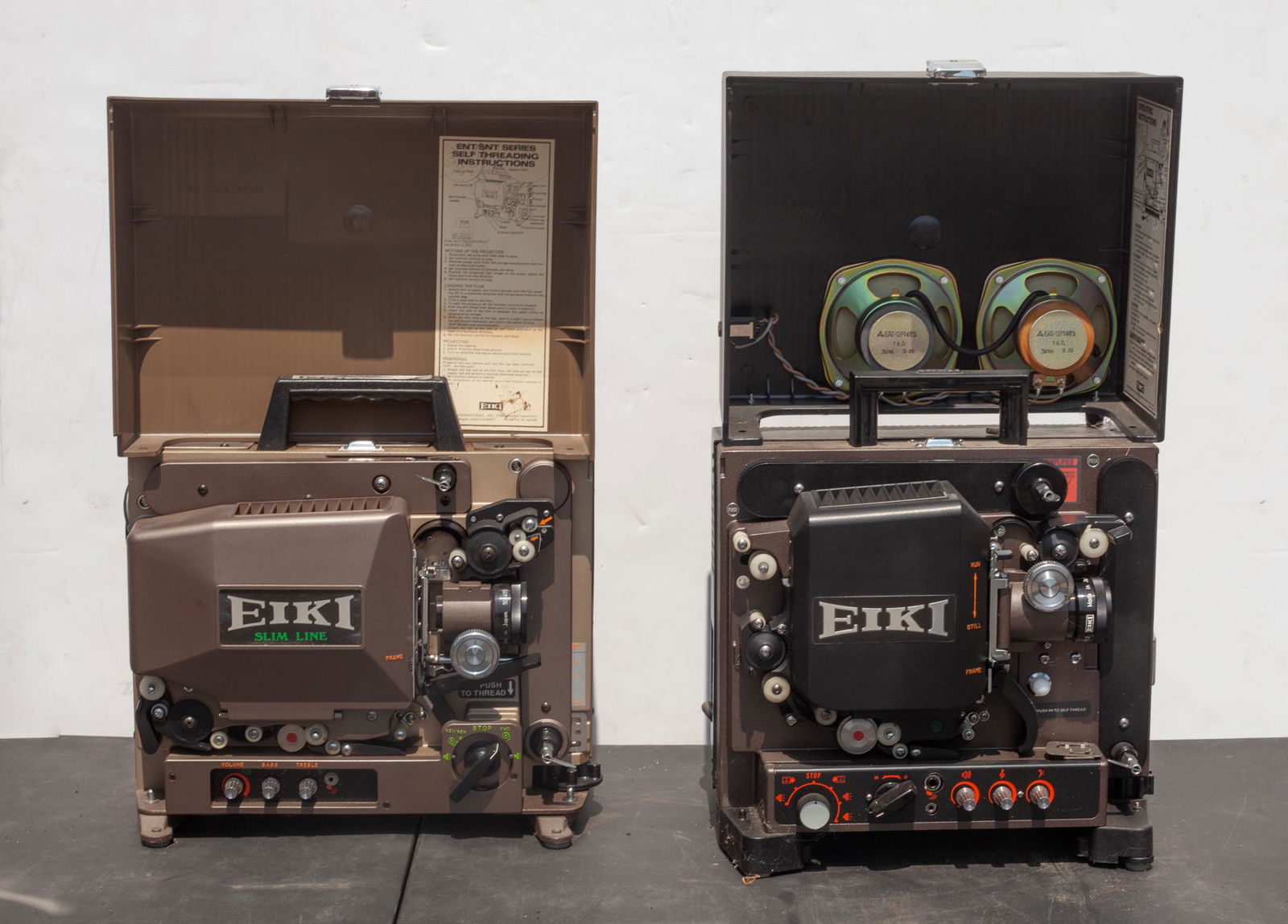 Two Vintage Film Projectors: Two vintage film projectors. Size varies.