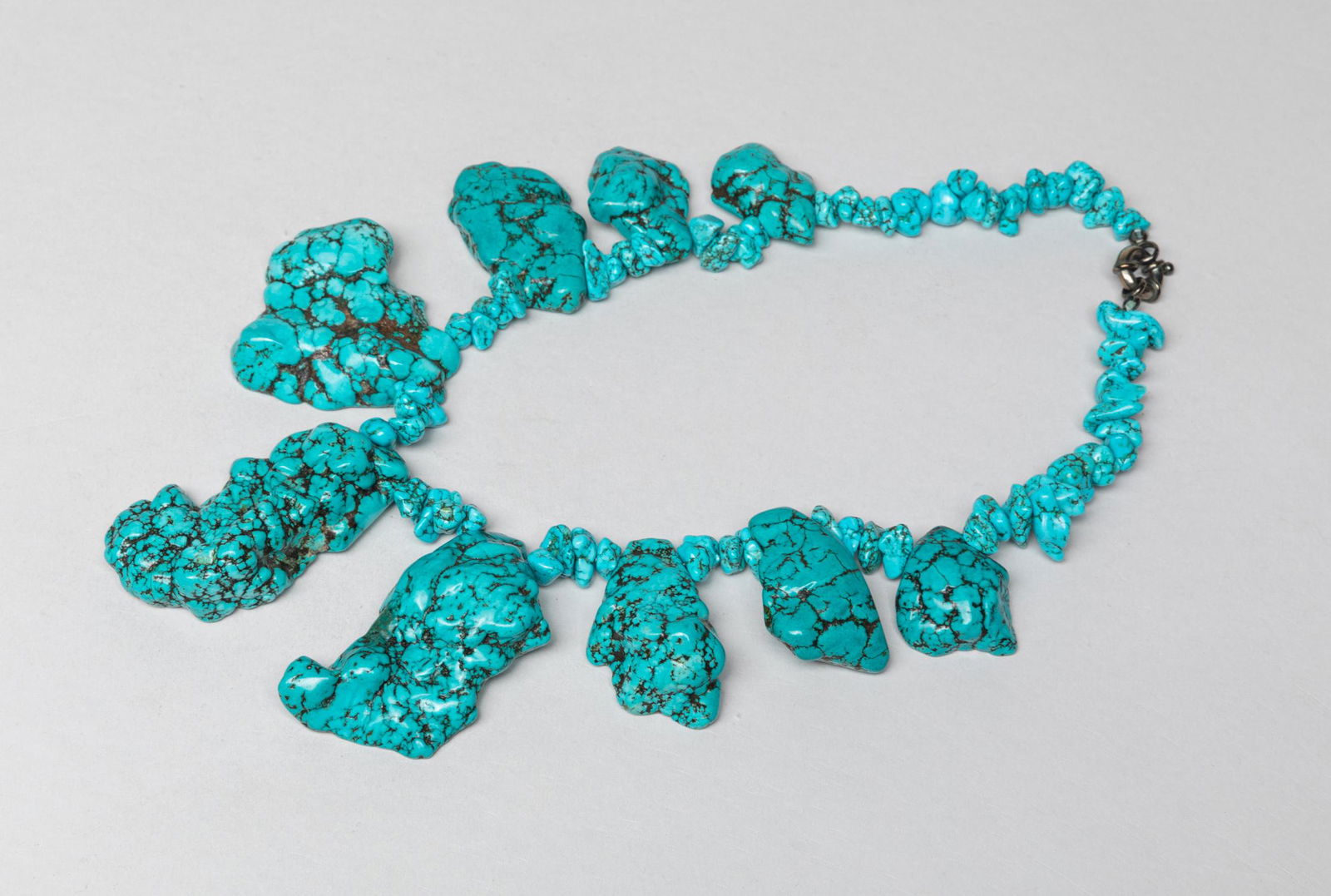 Heavy Squash Blossom Turquoise Like Necklace (1 of 9)