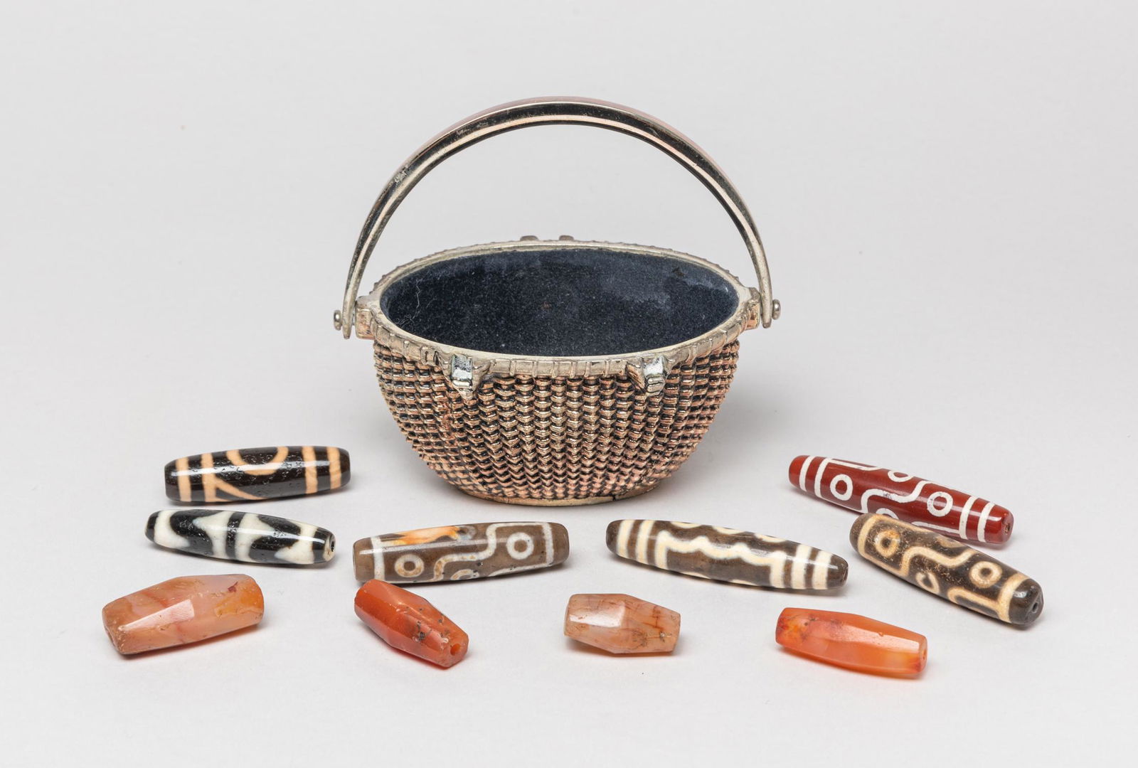 Chinese Sino-Tibetan Dzi & Agate Beads (1 of 20)