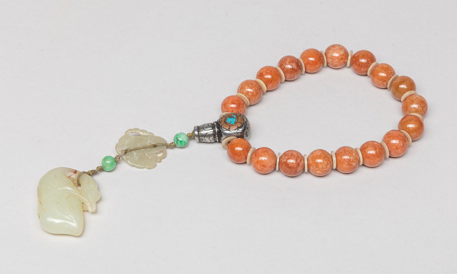 Chinese Red Jadeite Prayer Beads (1 of 10)