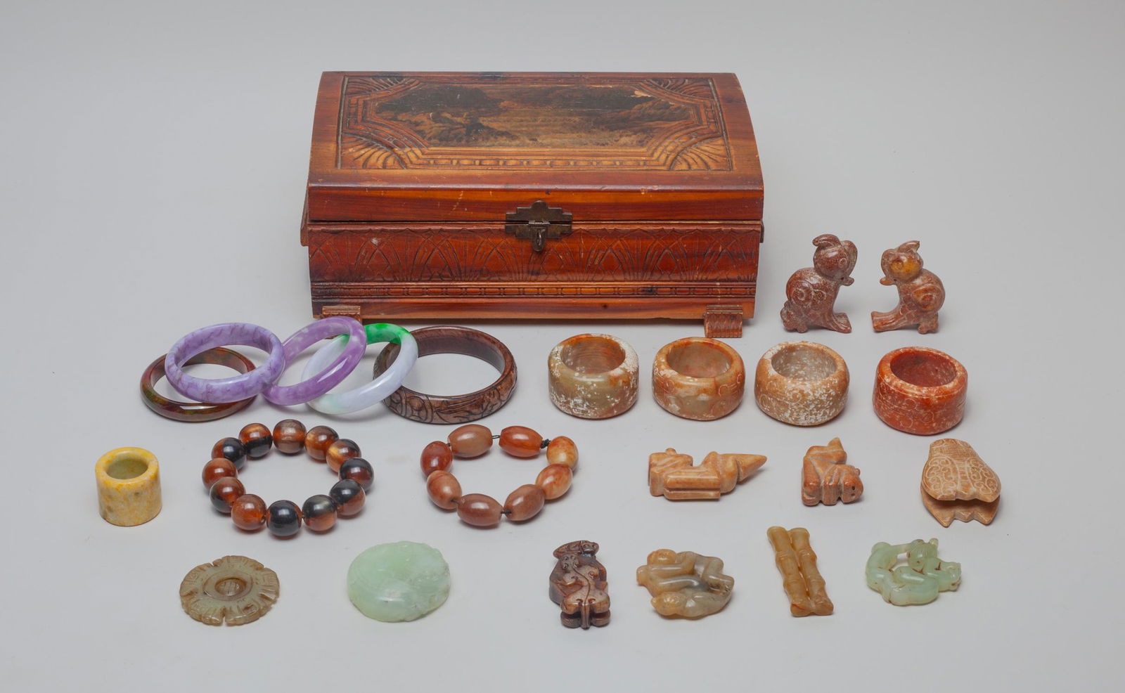 Estate Chinese Bangles & Jade Stones (1 of 18)