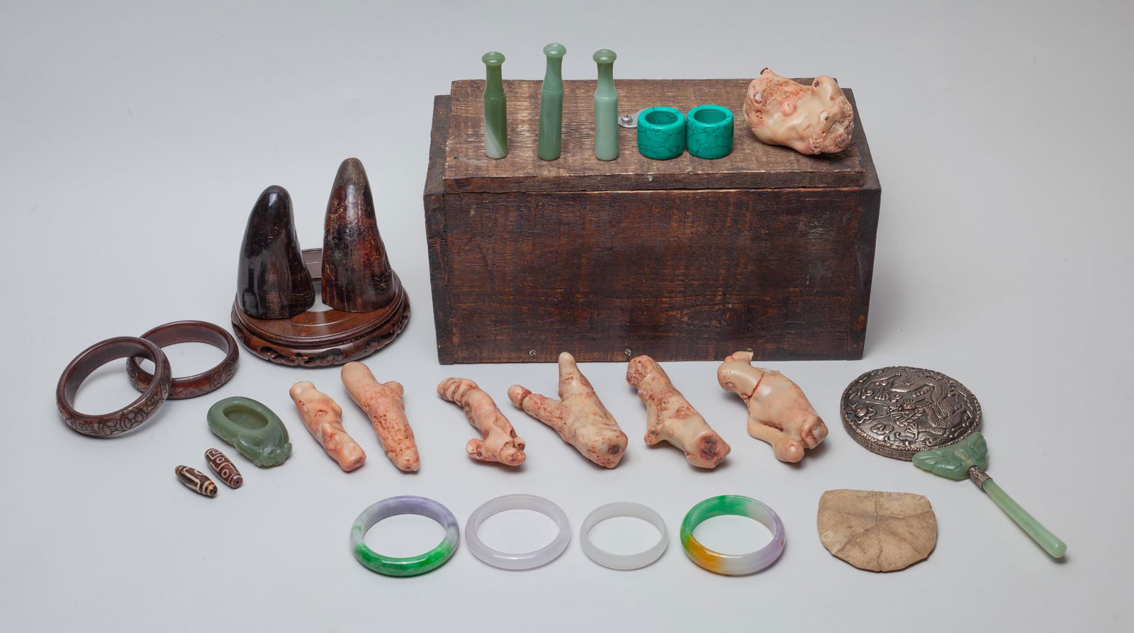 Estate Chinese Jade, Color Stone, Toggle Sets (1 of 13)