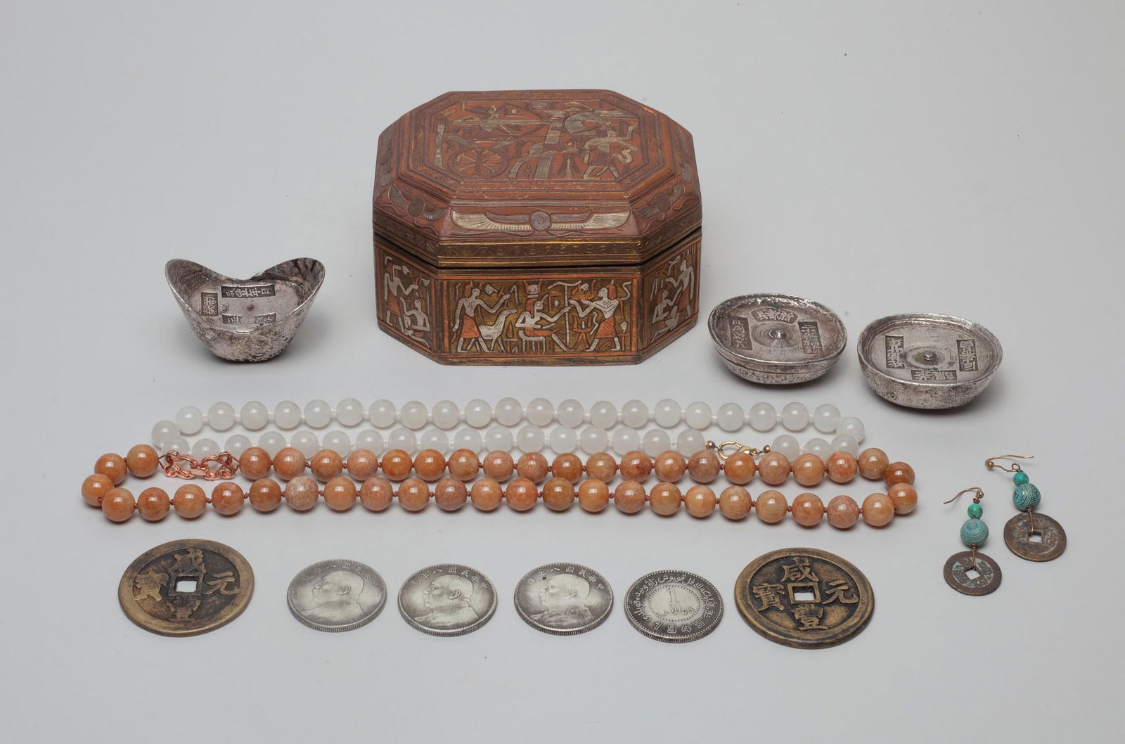 Estate Chinese Necklace, Coins, Paper Weights (1 of 9)