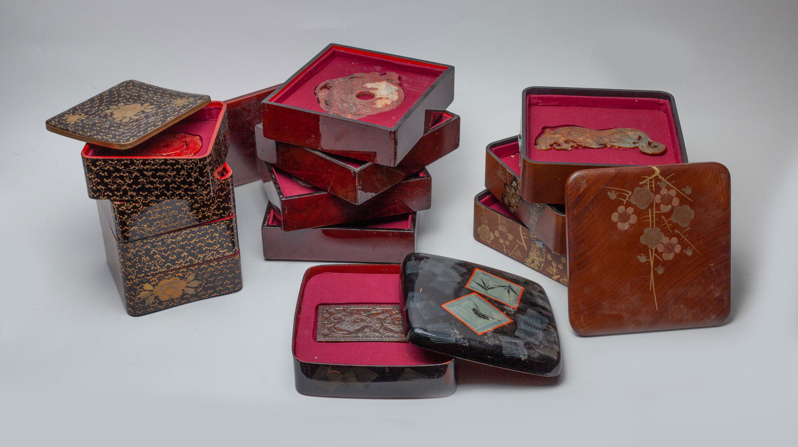 Chinese Jade/Stone Carving with Lacquer Box (1 of 10)