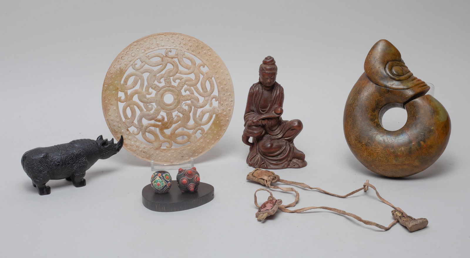 Chinese Jade, Stone & Wood Pieces (1 of 14)