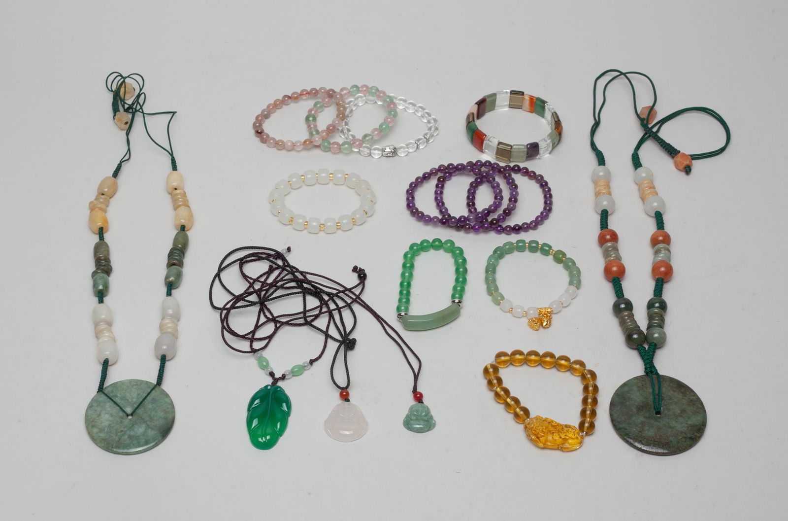 Estate Chinese Jade, Stone Jewelry Sets (1 of 9)