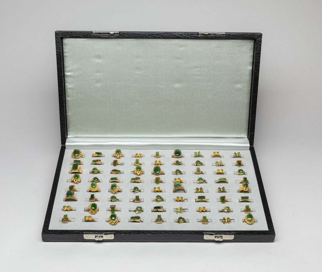 Estate Chinese Gold Filled & Jade Rings (1 of 10)