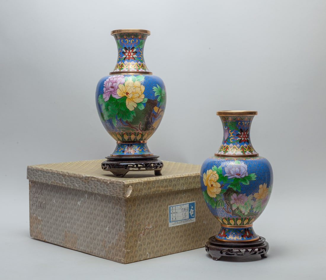 Pair Chinese Export Cloisonne Vases (1 of 11)