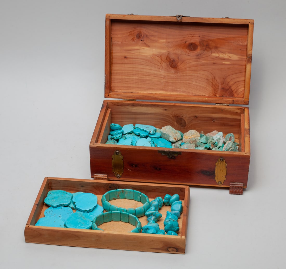 Large Box of Turquoise Like Stones (1 of 9)