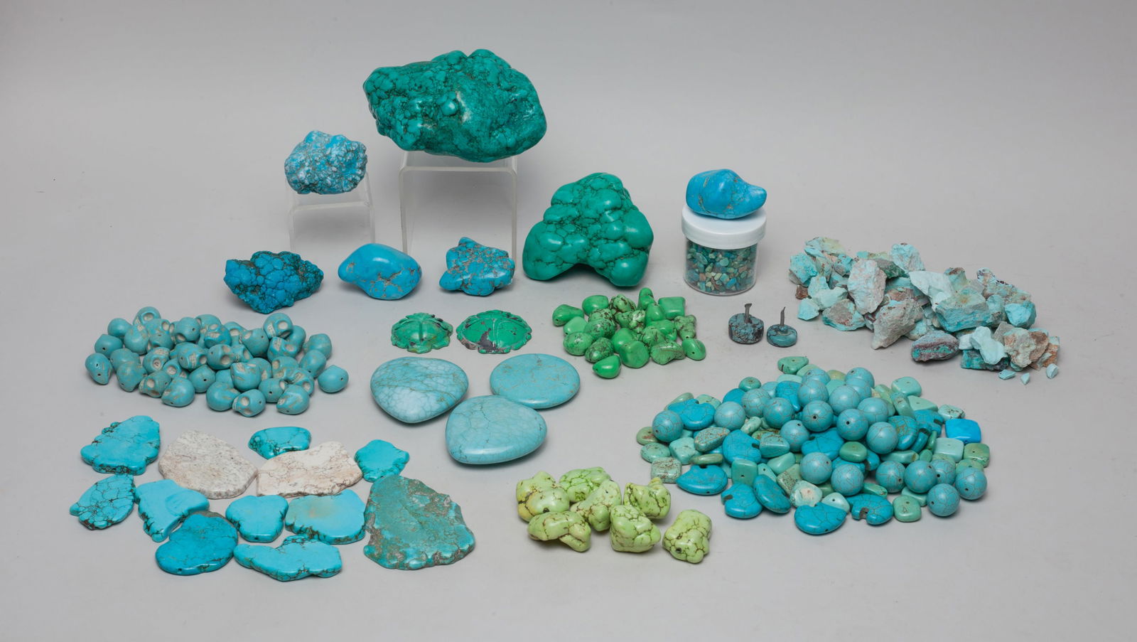 Large Group Turquoise Like Carvings (1 of 11)