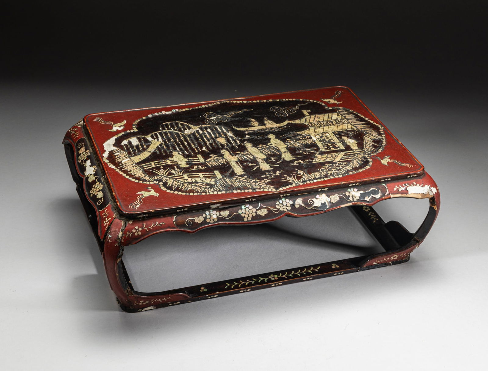 Chinese Lacquer Stand Inlaid MOP (1 of 12)