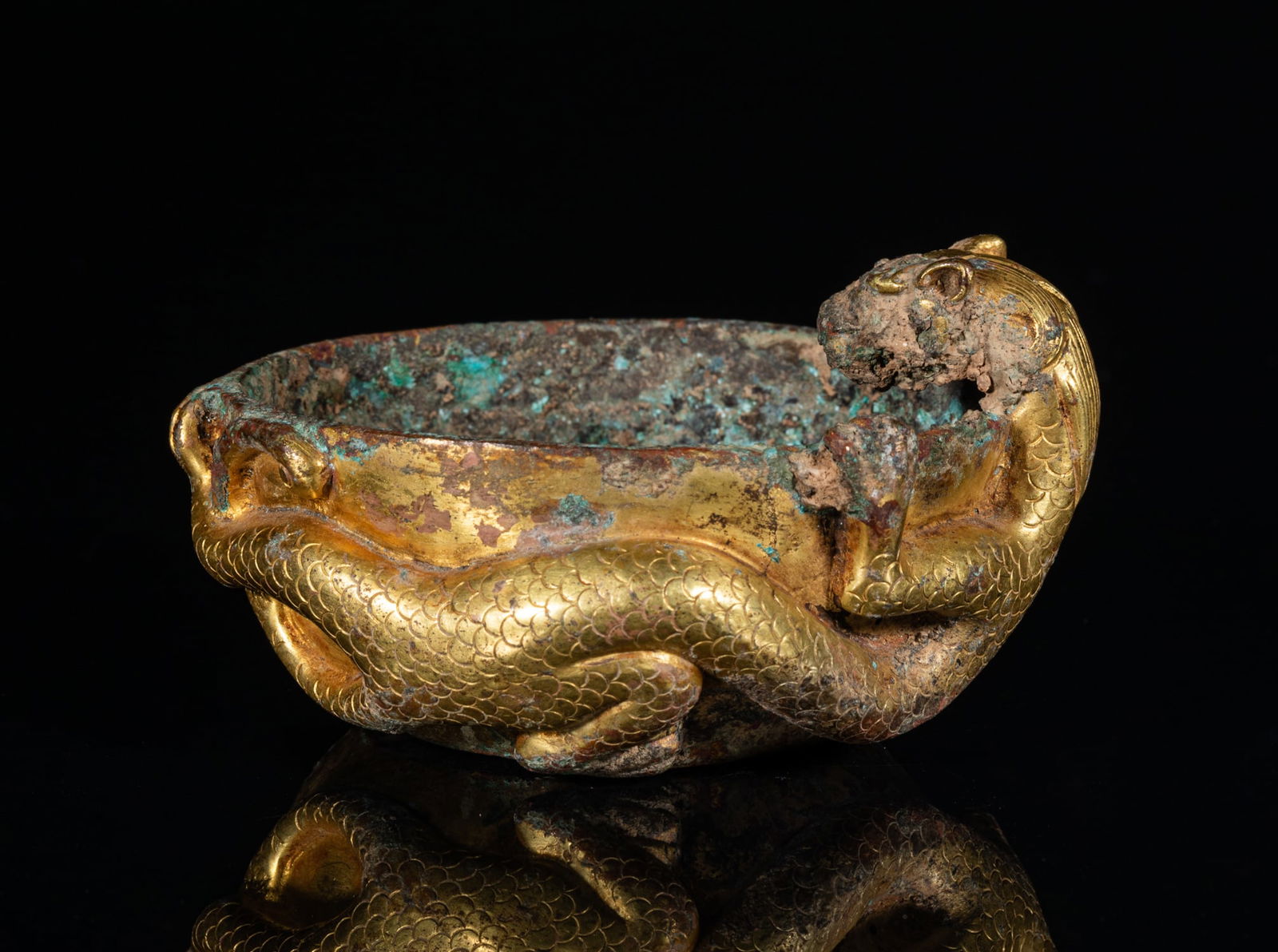 Chinese Gilt Bronze Dragon Cup (1 of 12)