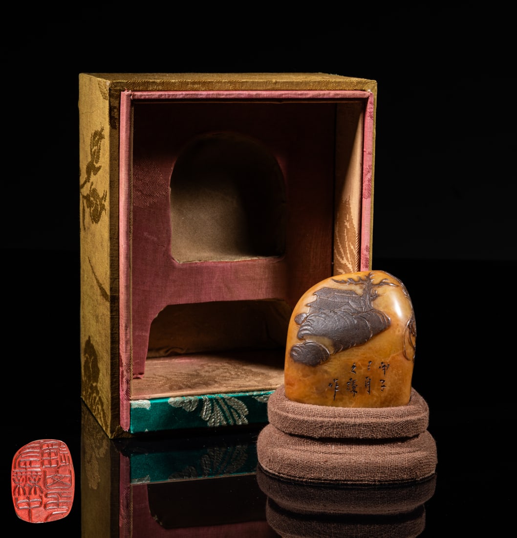 Chinese Dark Bark Shoushan Stone Seal (1 of 12)