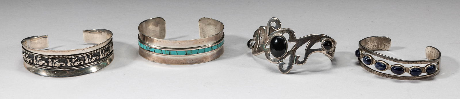 Sterling Inlaid Gemstone Bangles (1 of 10)