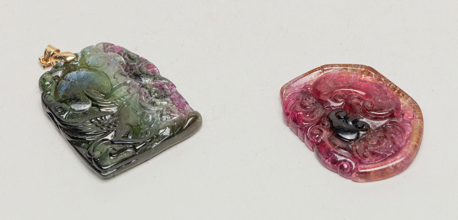 Two Estate Chinese Tourmaline Carvings (1 of 13)