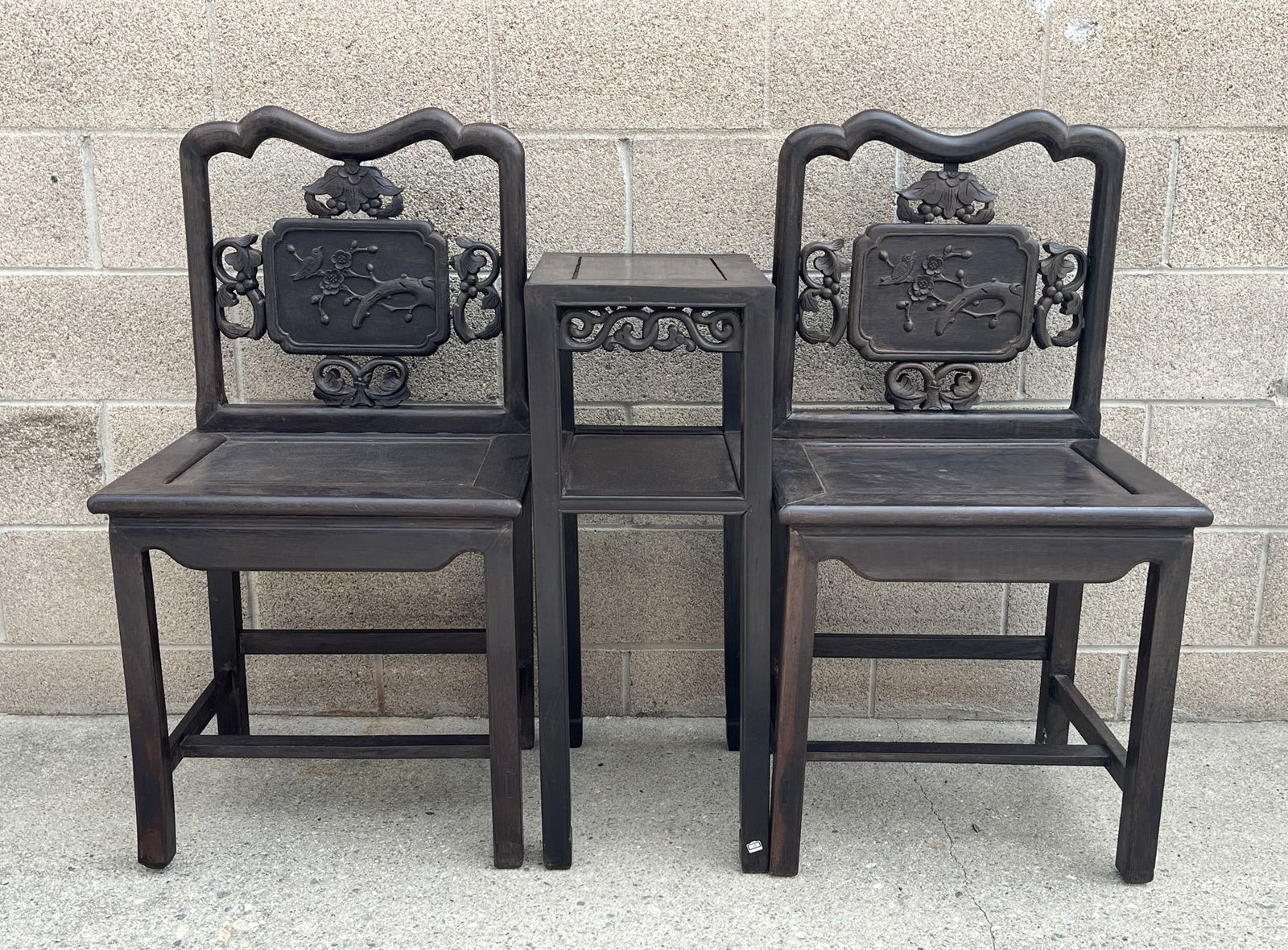 Chinese Hard Wood Chairs & Table (1 of 13)