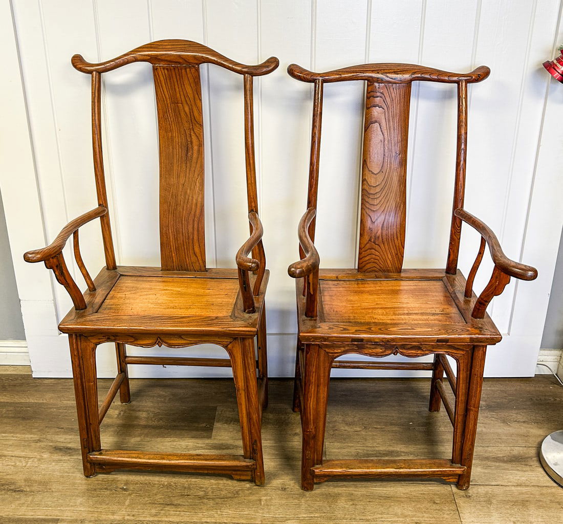 Two Chinese Wood Arm Chairs (1 of 14)