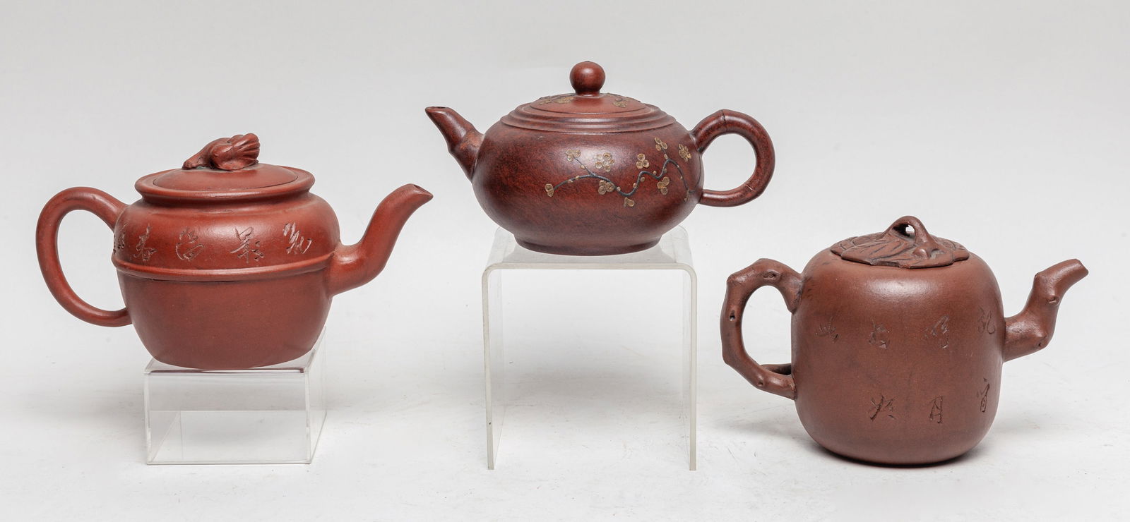 Three Estate Chinese Zisha Tea Pots (1 of 17)