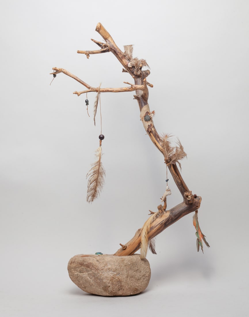 American Indian Ceremonial Burial: American Indian ceremonial burial sculpture. Approx. 27inch H.